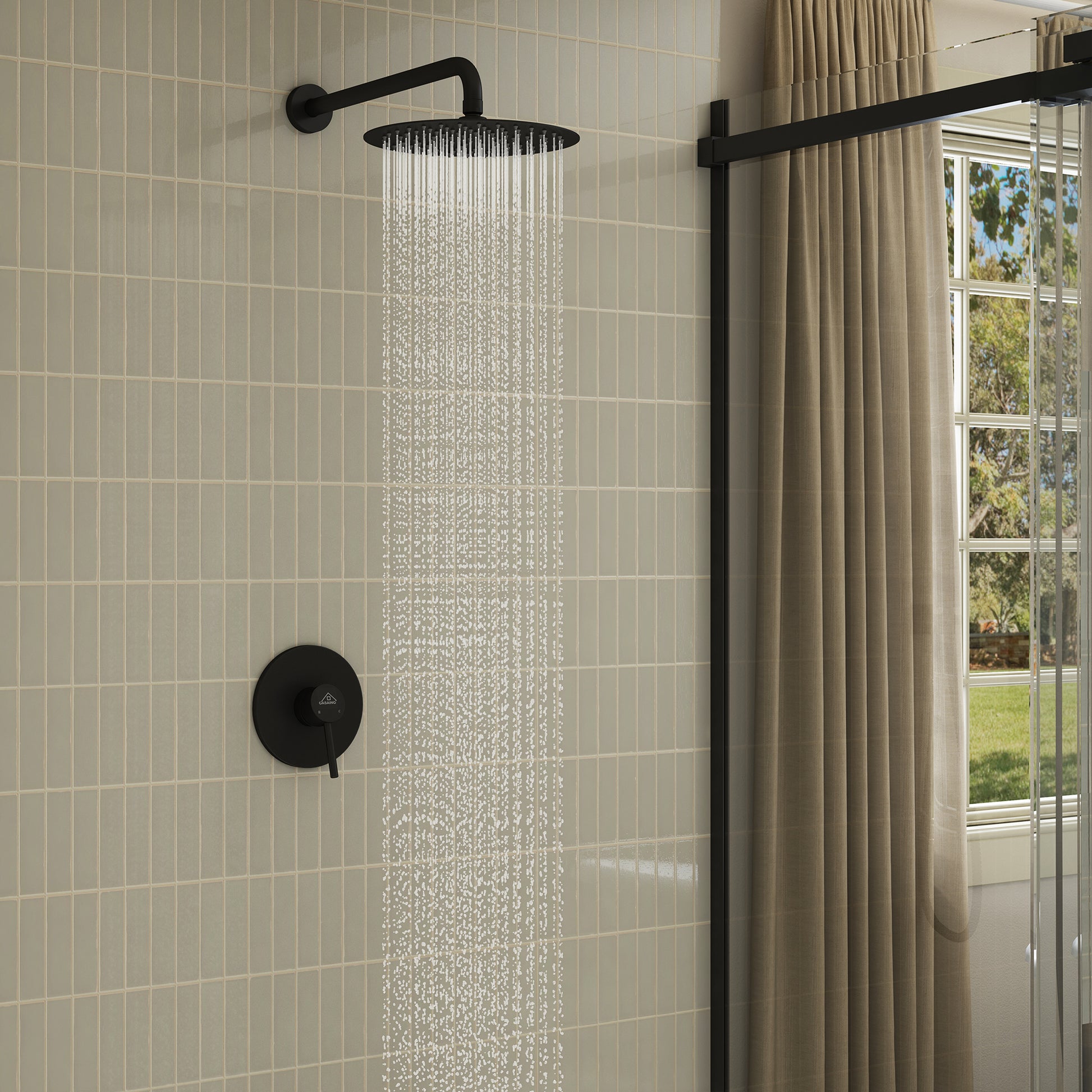 10" Wall Mount Round Single Function Shower Faucet Rain Shower System