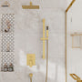 10" Wall Mount Rain Shower Shower System With Hand Shower & Slide Bar