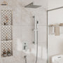 10" Wall Mount Rain Shower Shower System With Hand Shower & Slide Bar