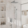 10" Wall Mount Rain Shower Shower System With Hand Shower & Slide Bar