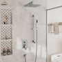 10" Wall Mount Rain Shower Shower System With Hand Shower & Slide Bar