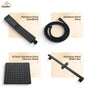10" Wall Mount Rain Shower Shower System With Hand Shower & Slide Bar