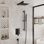 10" Wall Mount Rain Shower Shower System With Hand Shower & Slide Bar
