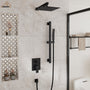 10" Wall Mount Rain Shower Shower System With Hand Shower & Slide Bar
