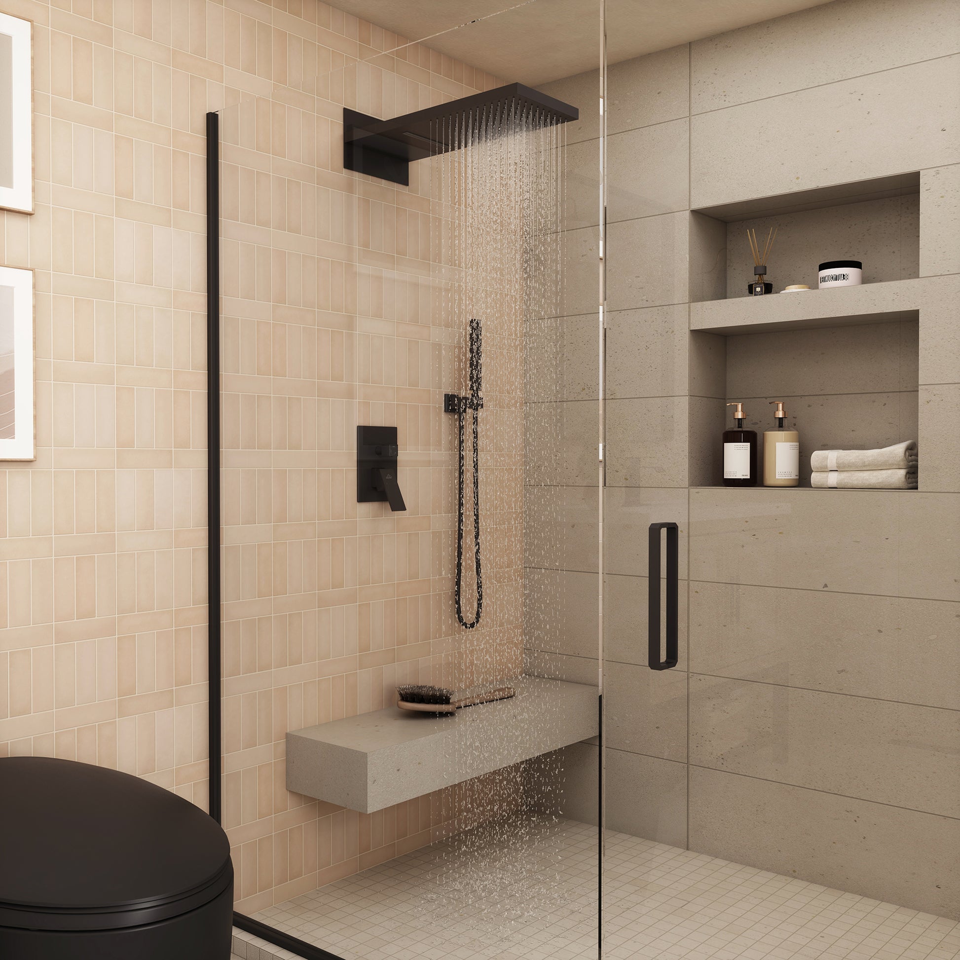 22" Wall Mounted Stainless Steel Shower Systems With Handheld Shower