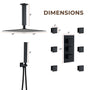 3-Function Ceiling-Mounted Thermostatic Shower System with 6 Body Jets