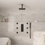 3-Function Ceiling-Mounted Thermostatic Shower System with 6 Body Jets