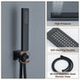 3-Function Ceiling-Mounted Thermostatic Shower System with 6 Body Jets