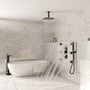3-Function Ceiling-Mounted Thermostatic Shower System with 6 Body Jets