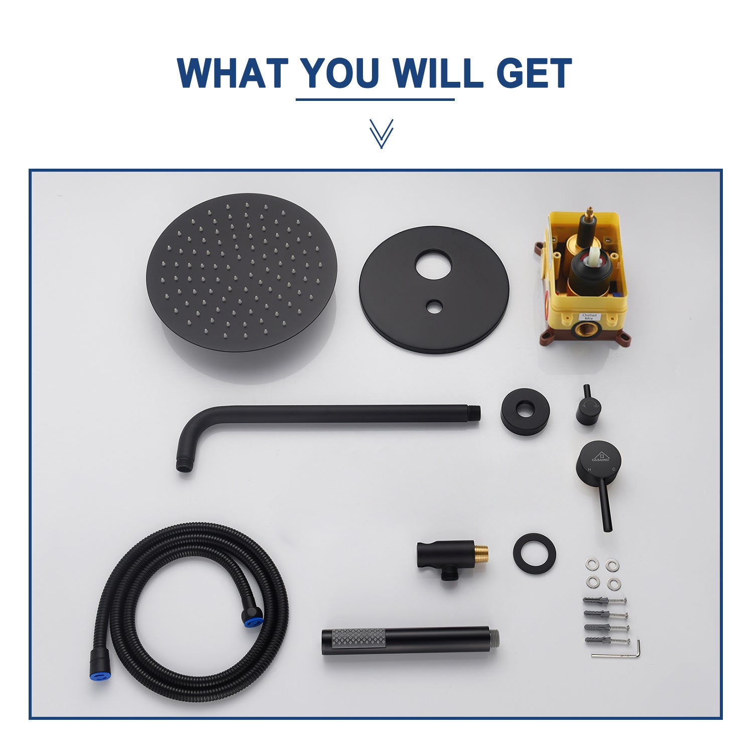 10" Wall Mount Water Saving Rain Shower Head System with Handheld