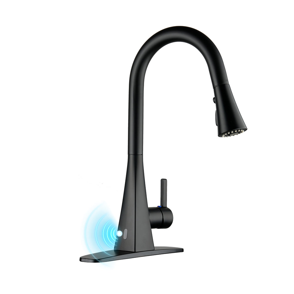 Touchless Dual-Sensor Pull-Down Kitchen Faucet with Modern Design