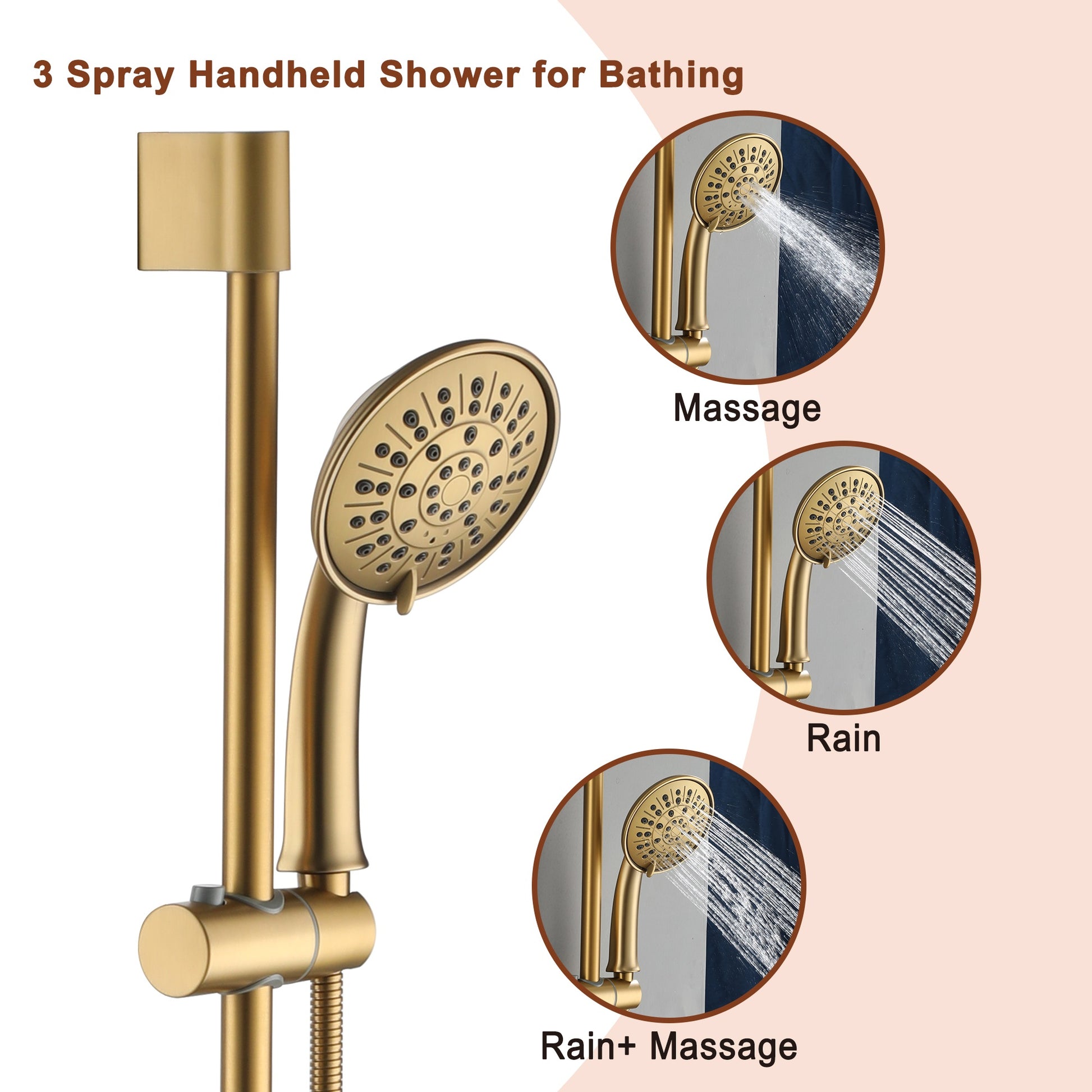 8" Rain Shower Head System with Pressure Balance Valve