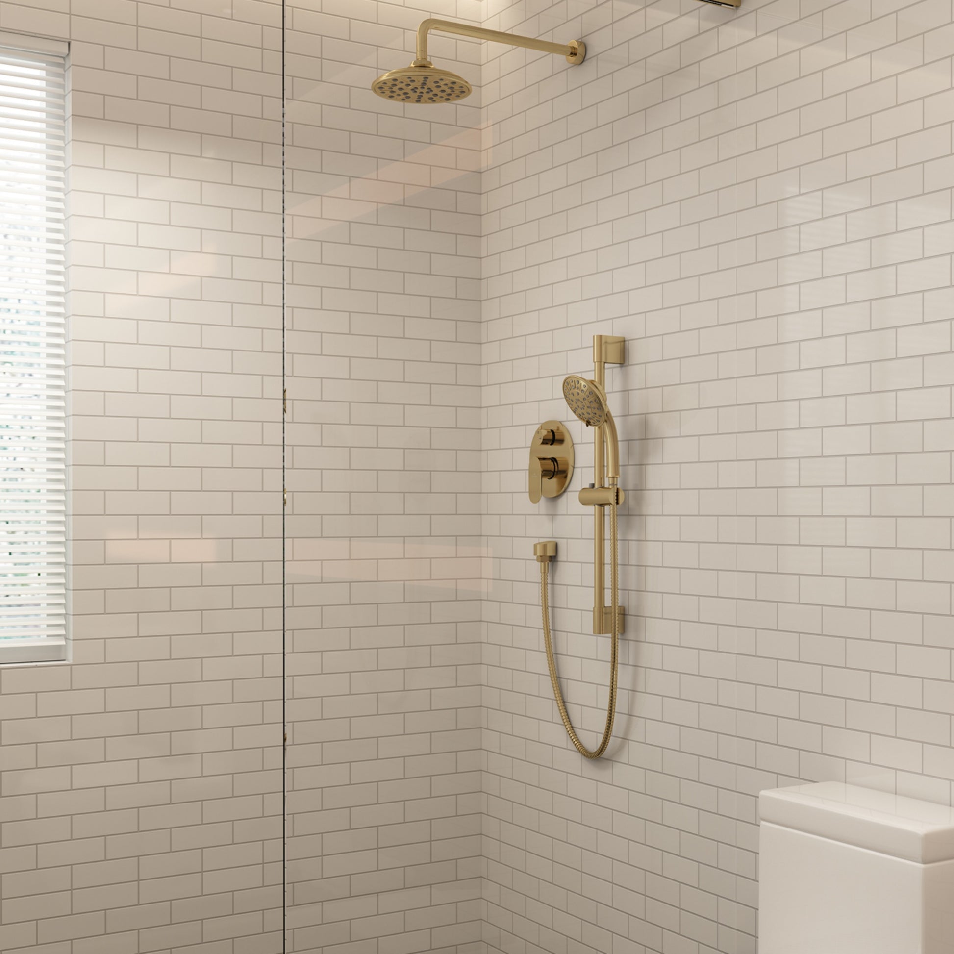 8" Rain Shower Head System with Pressure Balance Valve