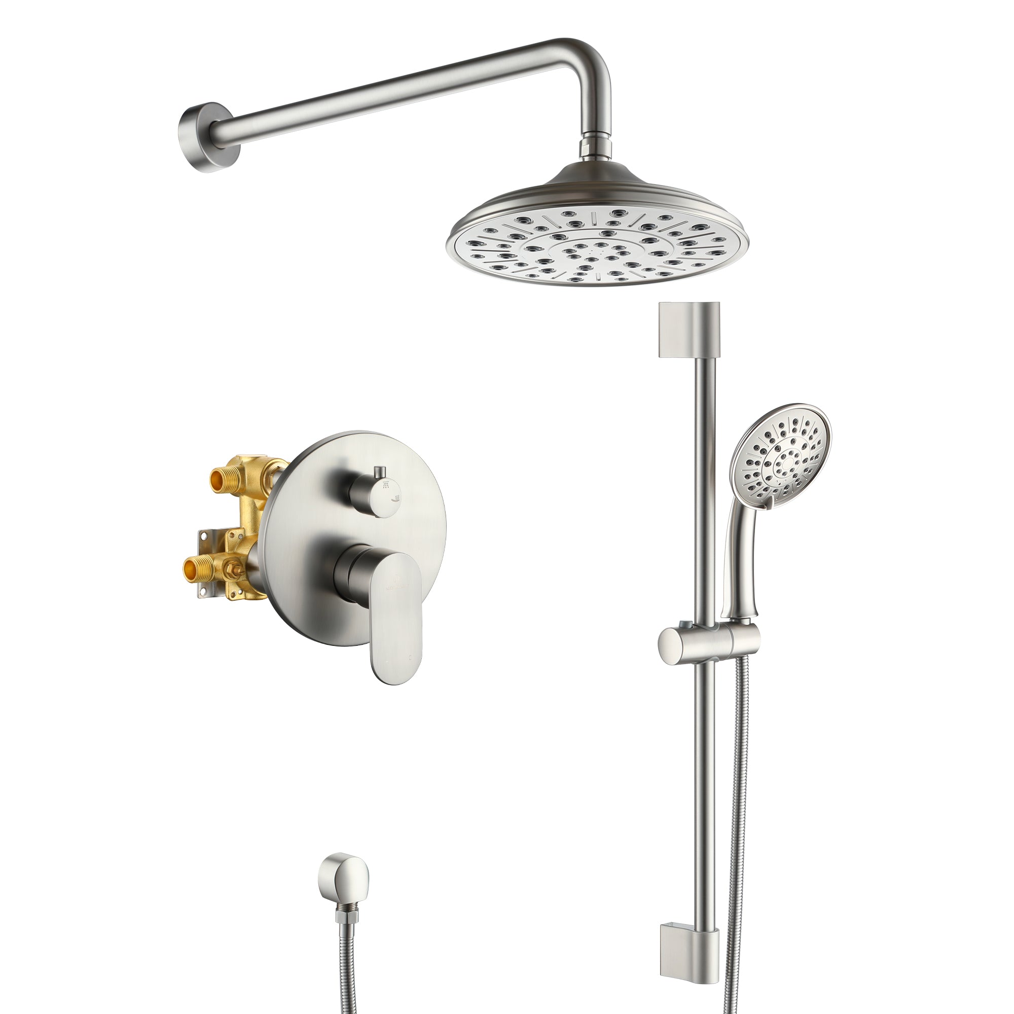 8" Rain Shower Head System with Pressure Balance Valve