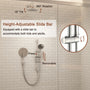 Height-adjustable slide bar shower system with 360-degree rotation and 15-degree tilt