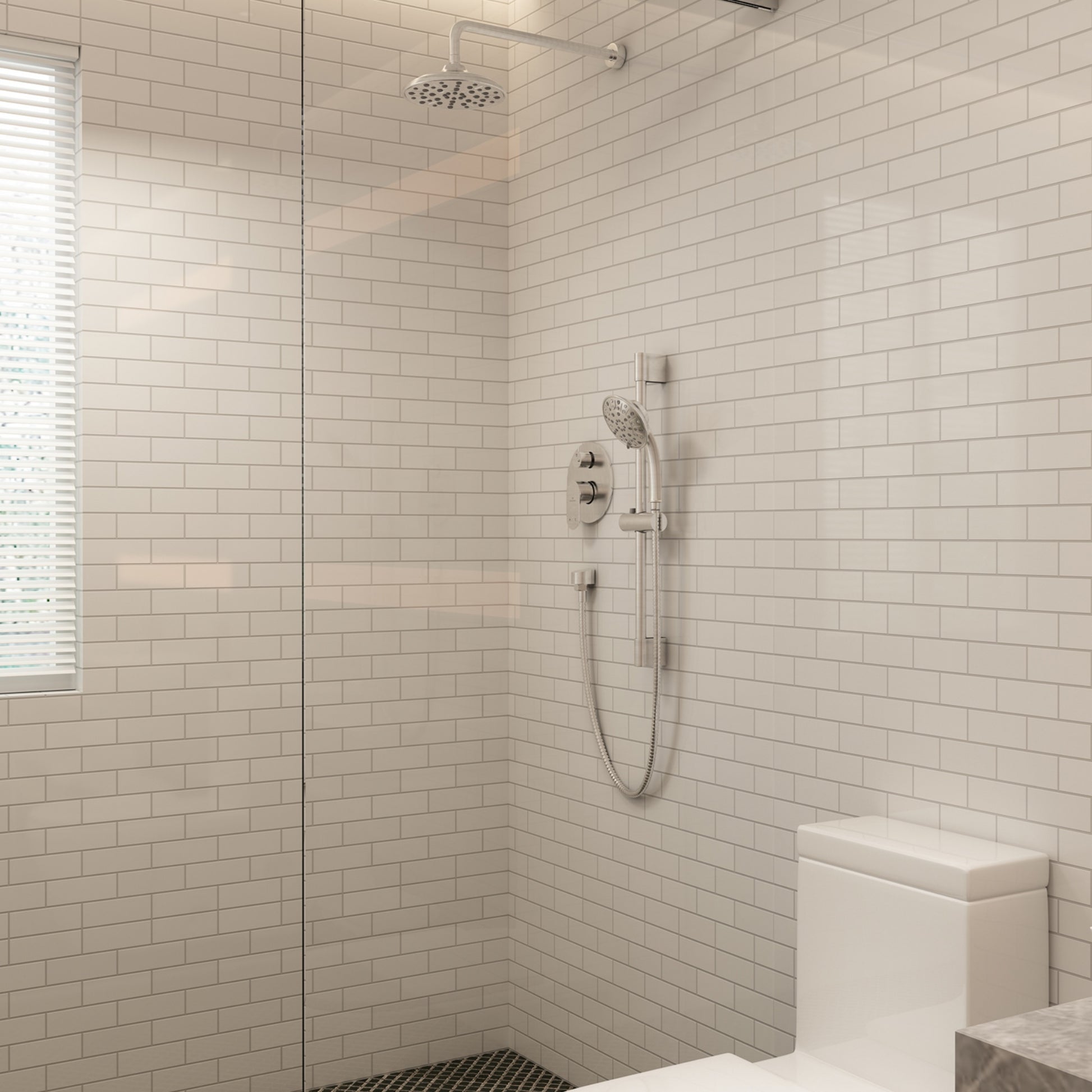 8" Rain Shower Head System with Pressure Balance Valve
