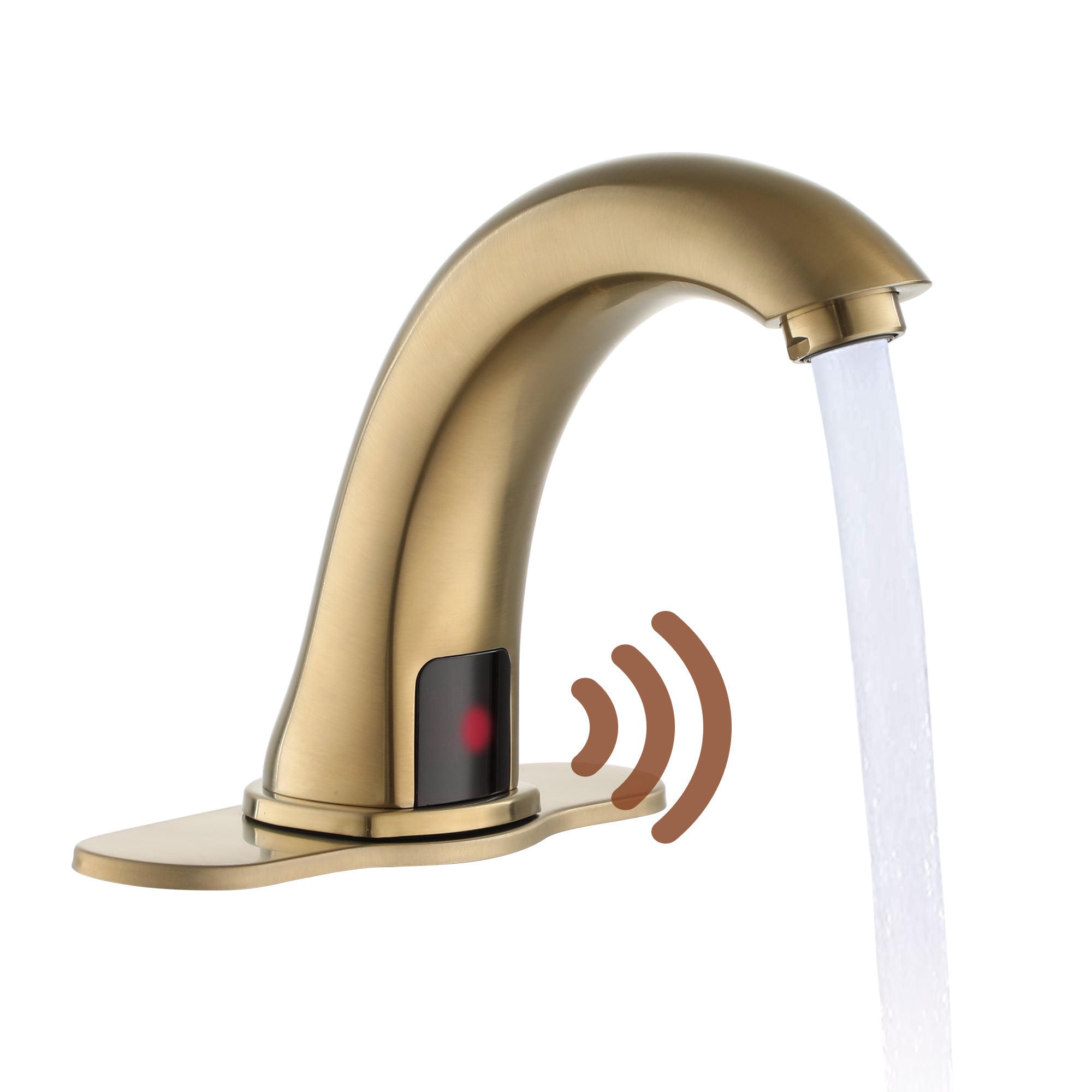 Hands-Free Touchless Bathroom Sink Faucet with Hole Cover Plate