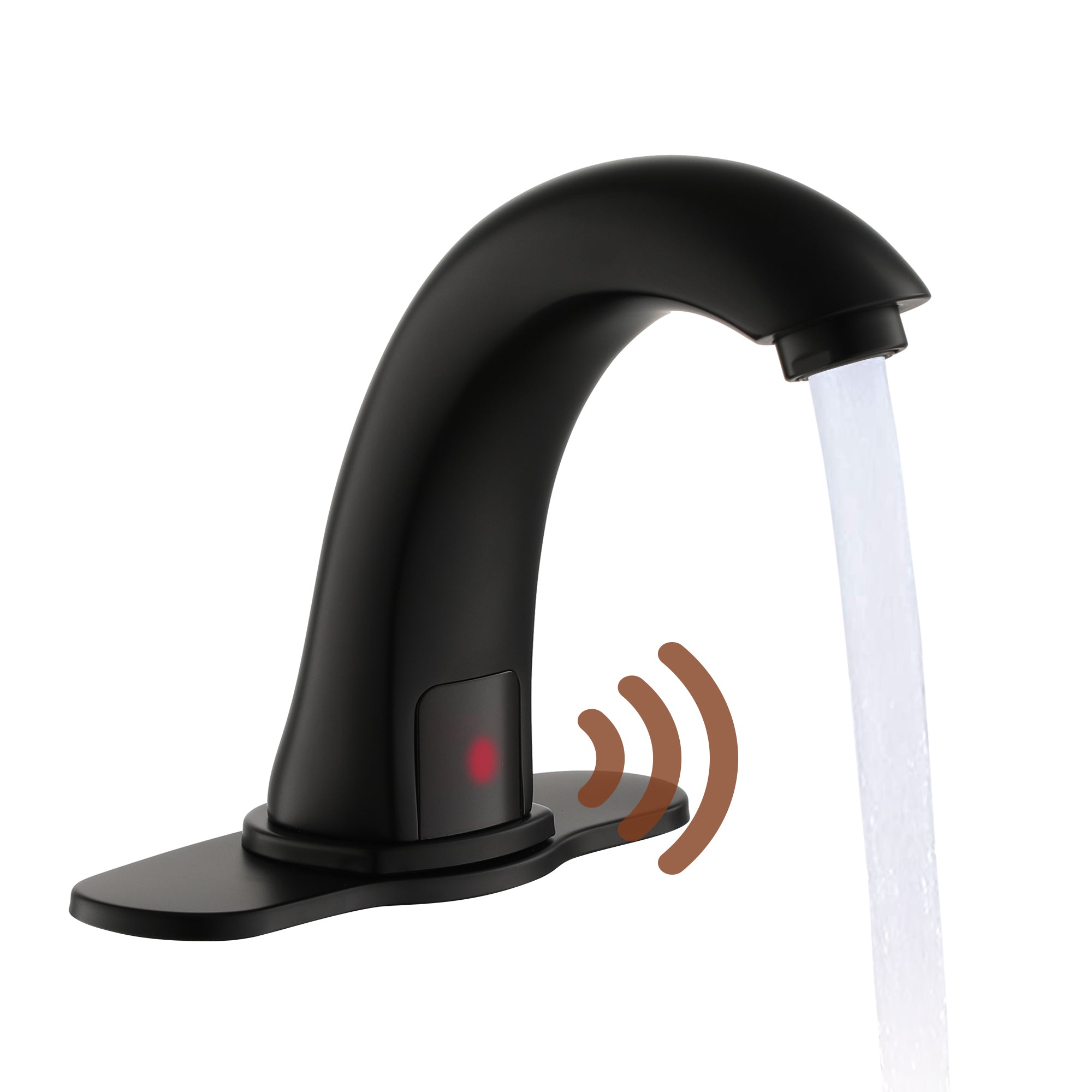 Hands-Free Touchless Bathroom Sink Faucet with Hole Cover Plate