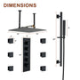 16“ Spa-Inspired Rainfall Shower System with Body Jets & Slide Bar