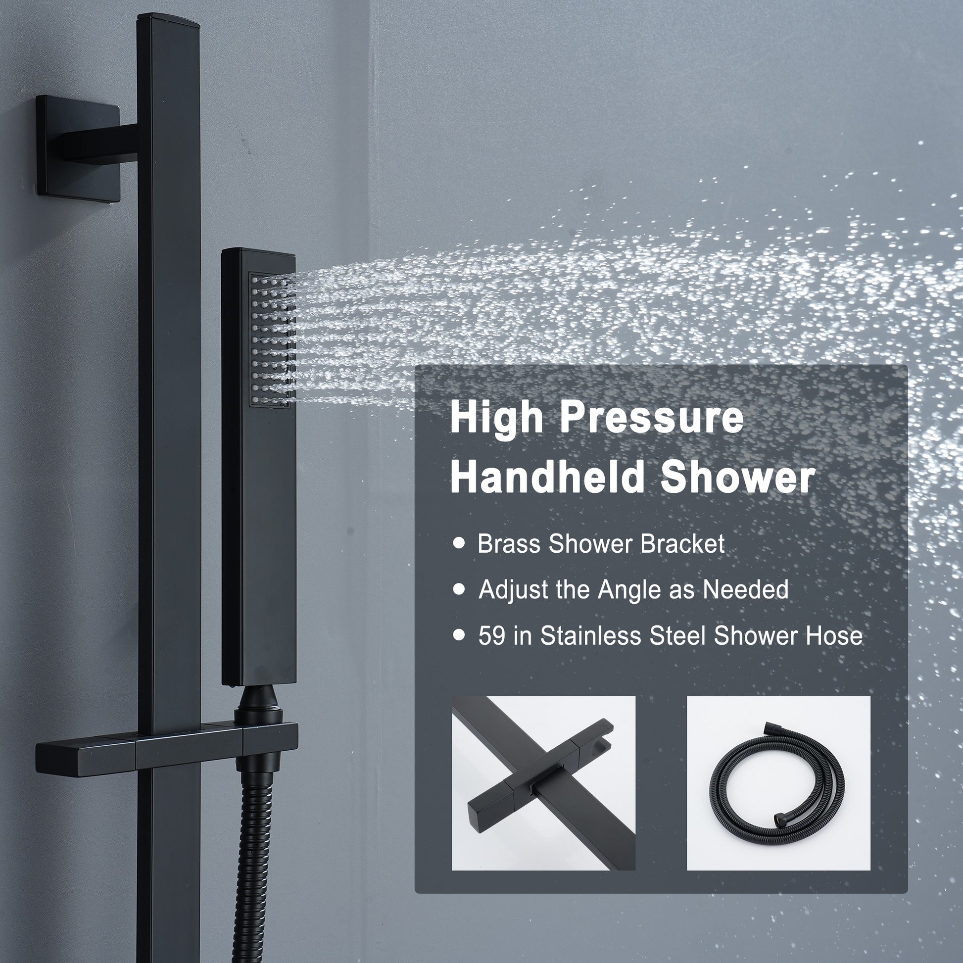 16“ Spa-Inspired Rainfall Shower System with Body Jets & Slide Bar