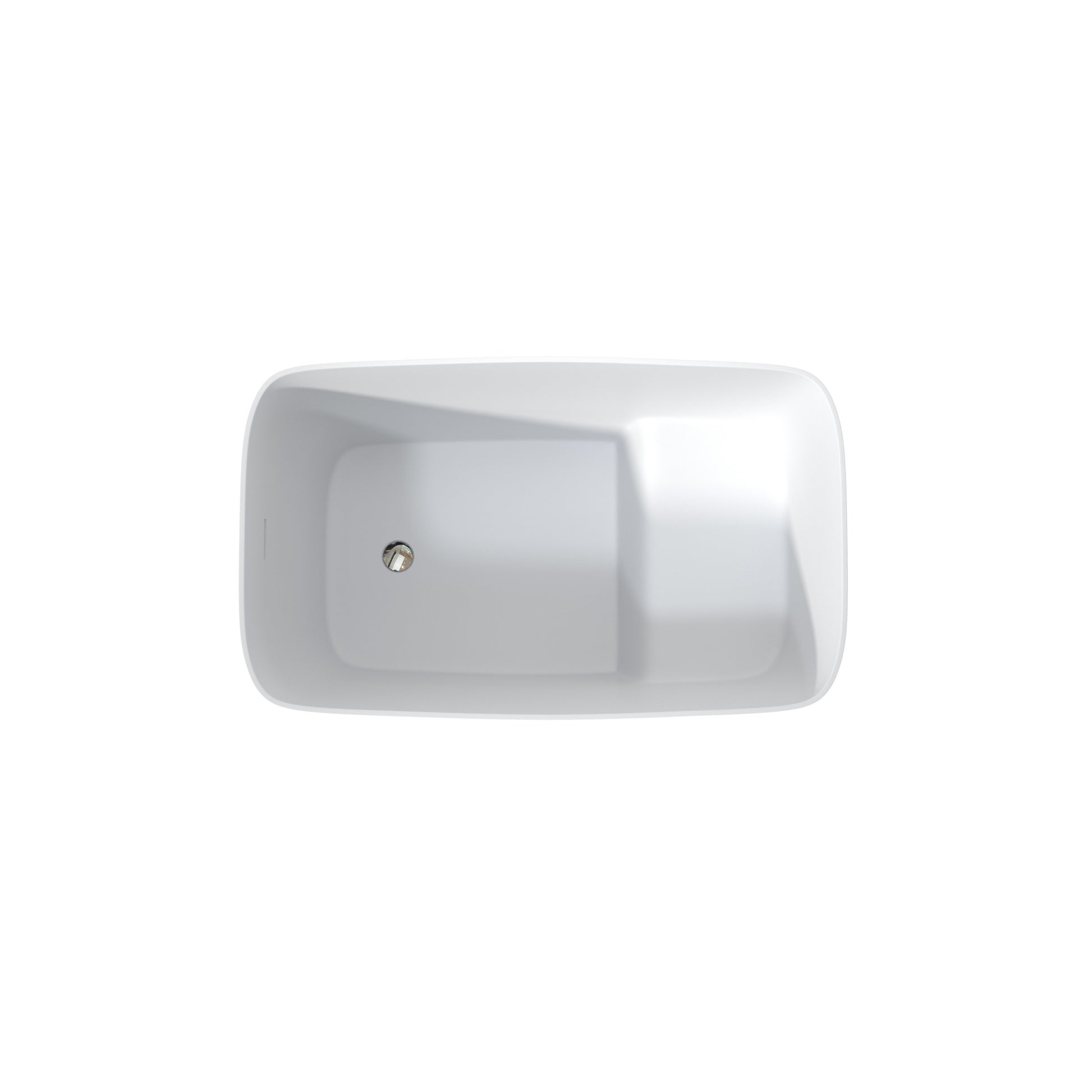 47" Matte White Solid Surface Stone Soaking Bathtub with Built-in Seat