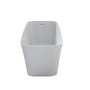 47" Matte White Solid Surface Stone Soaking Bathtub with Built-in Seat