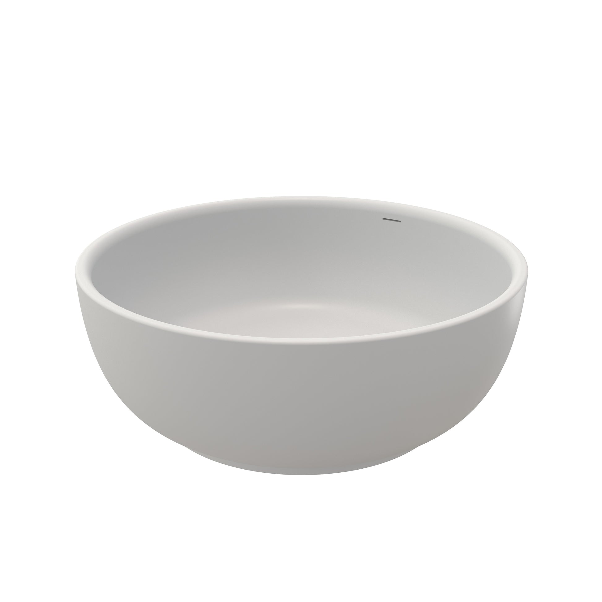 59" Round Solid Surface Freestanding Bathtub for Two in Matte White