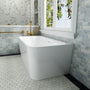55"/59" Glossy White Square Freestanding Acrylic Bathtub with Modern Industrial Design