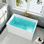 CasaCrylic 43" Scandinavian Minimalist Acrylic Freestanding Bath Tubs with Built-In Seat