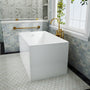 CasaCrylic 43" Scandinavian Minimalist Acrylic Freestanding Bath Tubs with Built-In Seat