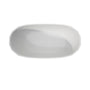 64" Matte White Faceted Solid-Surface Freestanding Bathtub with