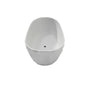 64" Matte White Faceted Solid-Surface Freestanding Bathtub with