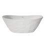 64" Matte White Faceted Solid-Surface Freestanding Bathtub with