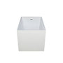 39"/47" Glossy White Minimalist Freestanding Bathtub with Built-In Seat