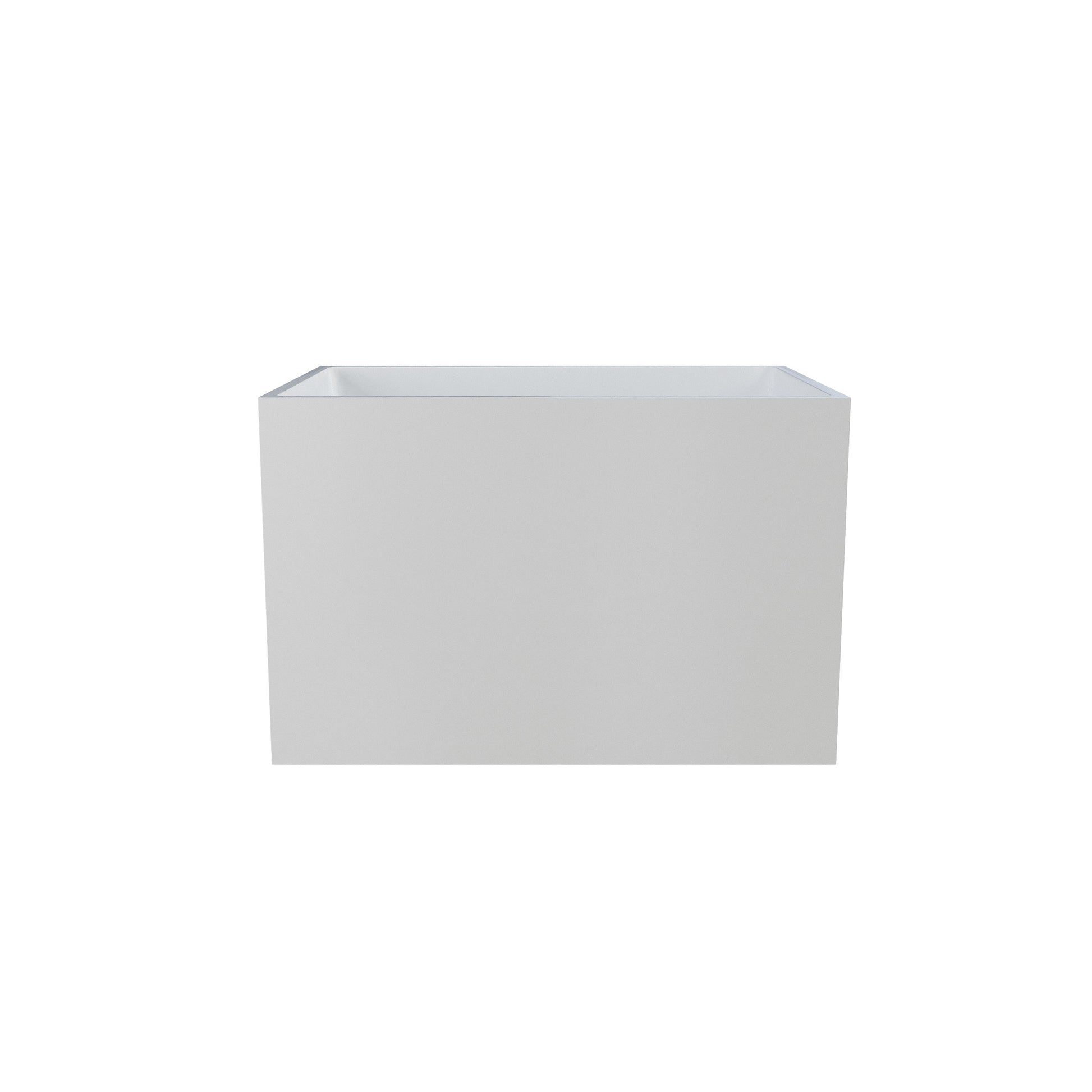 39"/47" Glossy White Minimalist Freestanding Bathtub with Built-In Seat