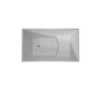39"/47" Glossy White Minimalist Freestanding Bathtub with Built-In Seat