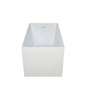 39"/47" Glossy White Minimalist Freestanding Bathtub with Built-In Seat