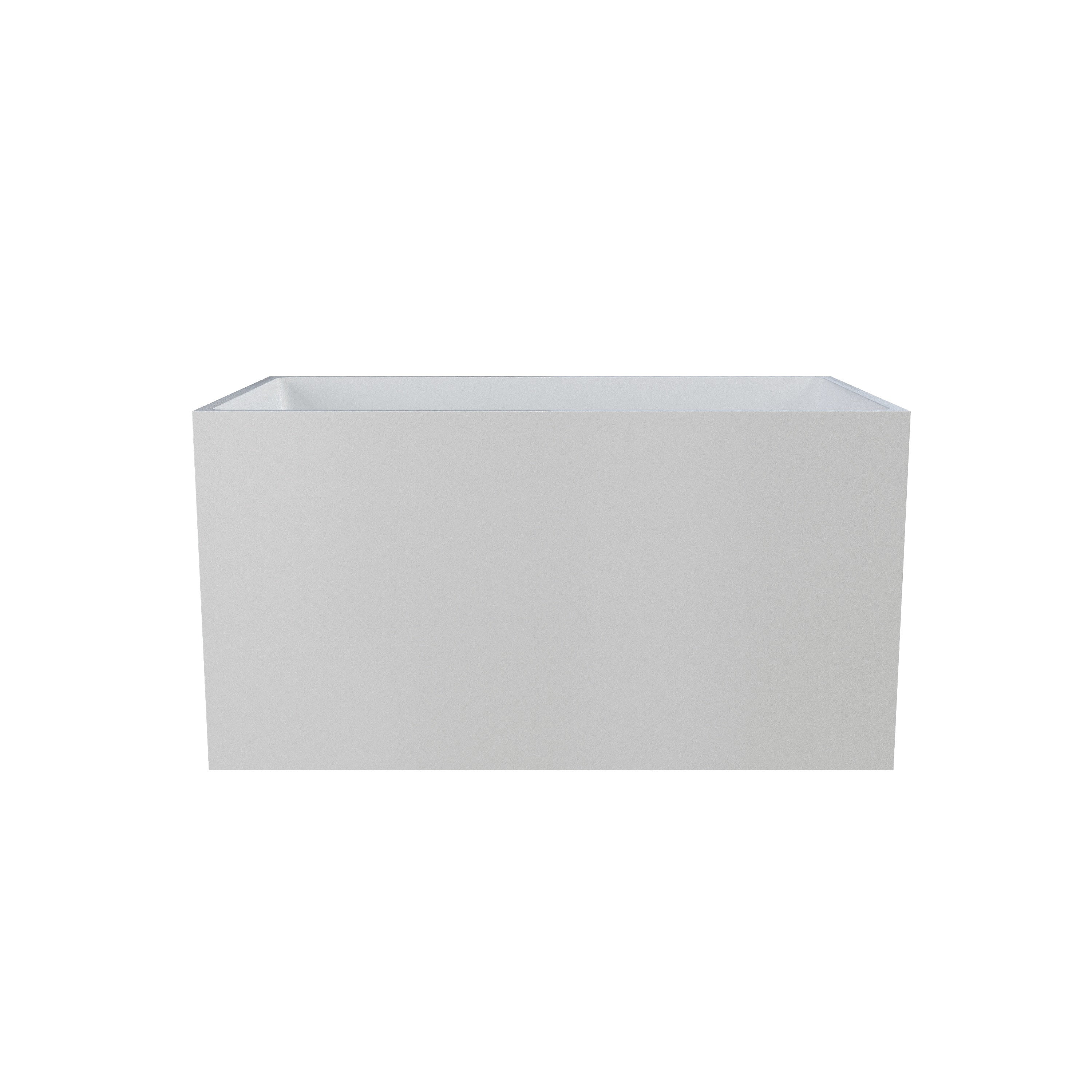 39"/47" Glossy White Minimalist Freestanding Bathtub with Built-In Seat