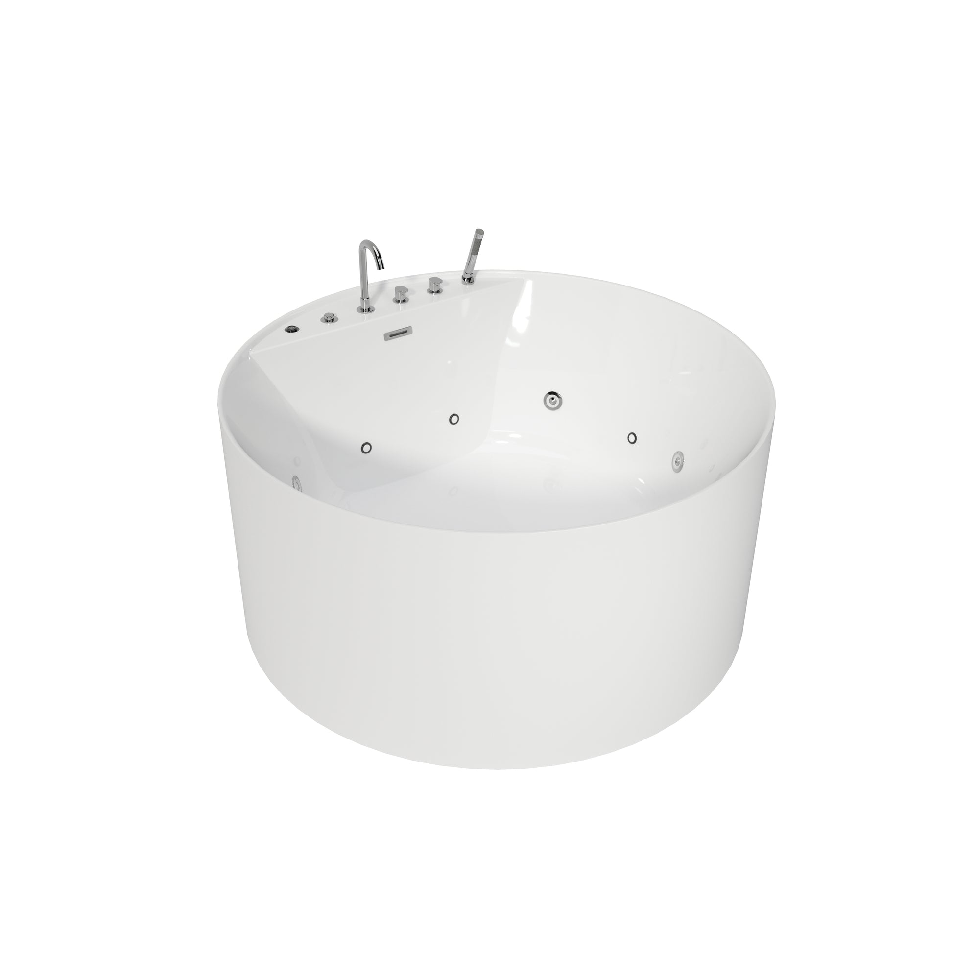 49" Modern Freestanding Whirlpool Bathtub with LED Mood Light & Hydro Massage Jets