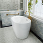 43" Transitional Acrylic Freestanding Bathtub with Built-In Seat