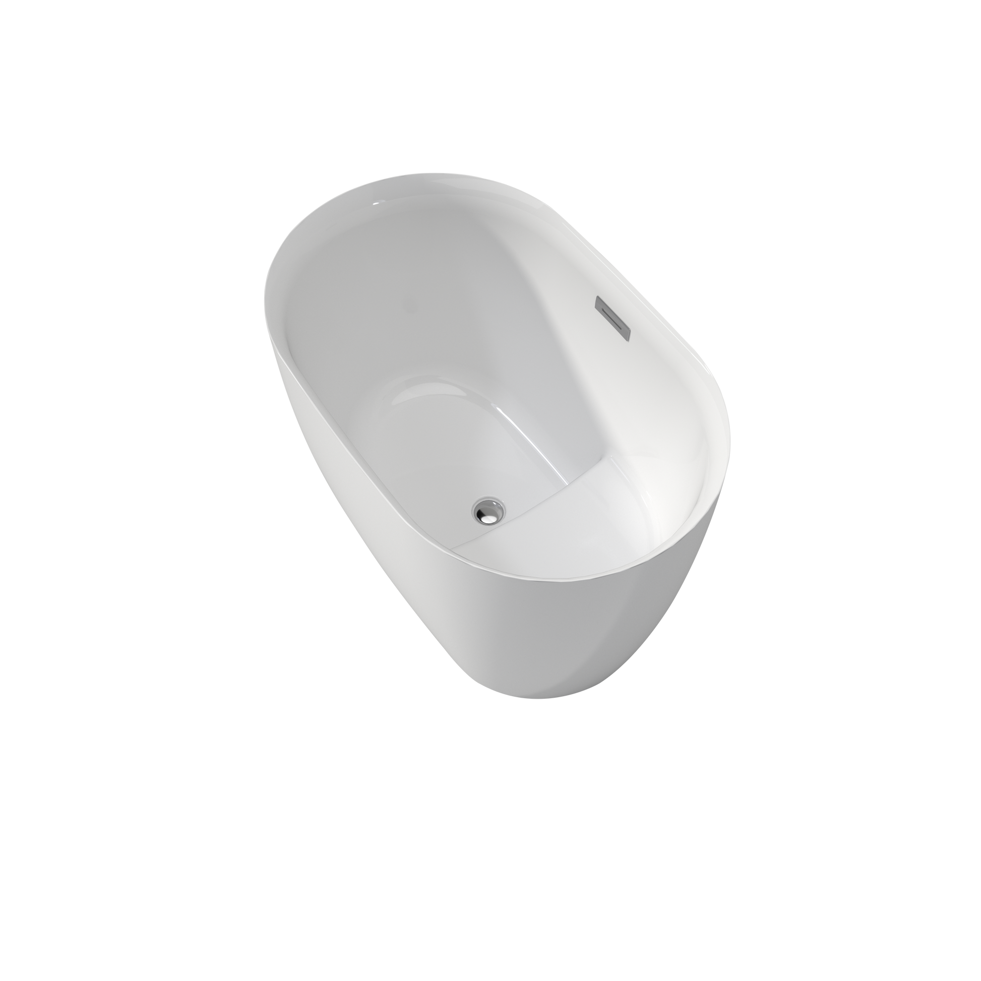 43" Transitional Acrylic Freestanding Bathtub with Built-In Seat
