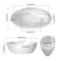 71" Minimalist Massage Freestanding Bathtub with LED Mood Light & Ergonomic Deep Soak