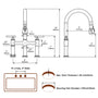 Bridge Kitchen Faucet with 3-Mode Pull-Down Sprayer, Brushed Nickel Finish