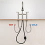 Bridge Kitchen Faucet with 3-Mode Pull-Down Sprayer, Brushed Nickel Finish