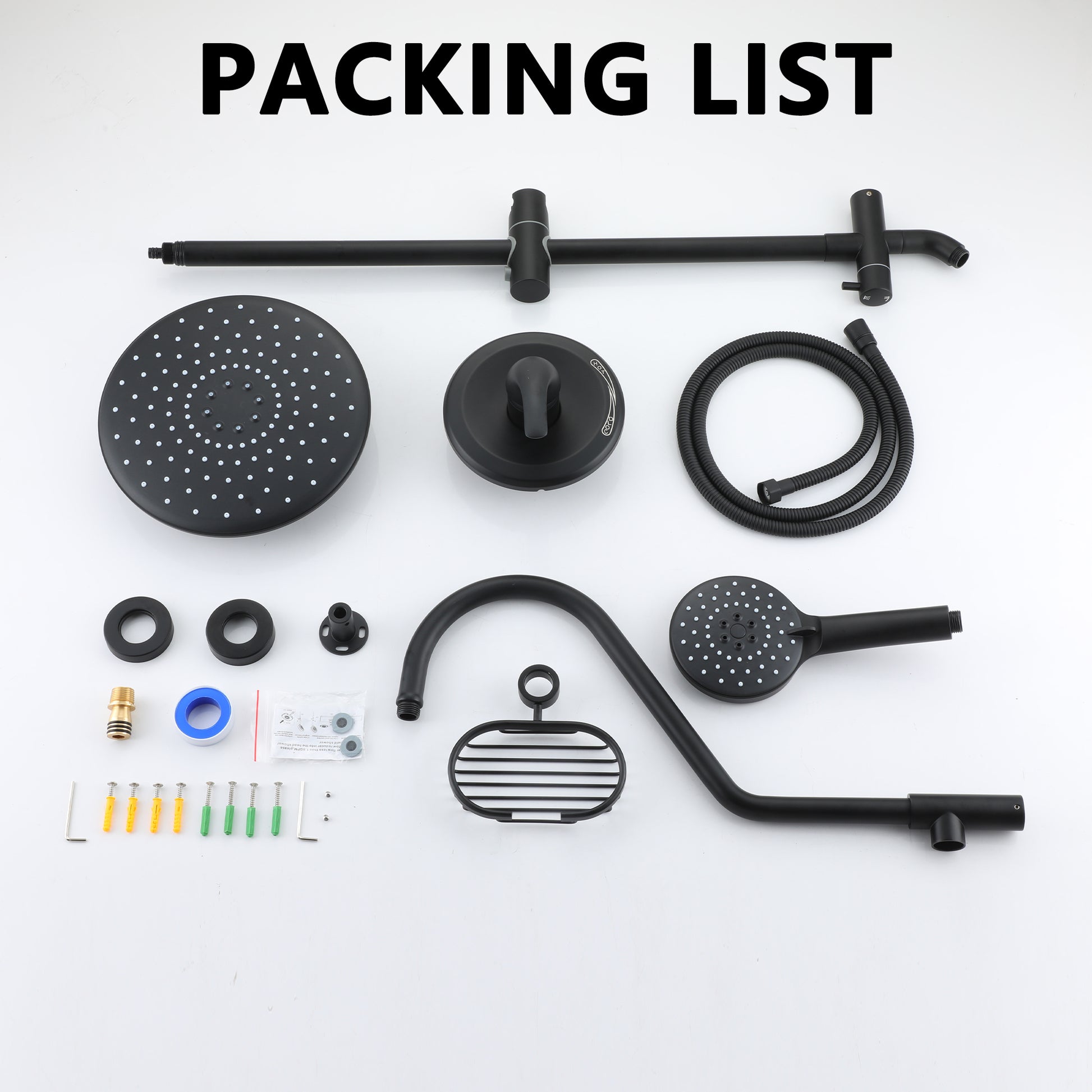 9.63-inch Exposed Shower System with Shower Valve & Soap Dish