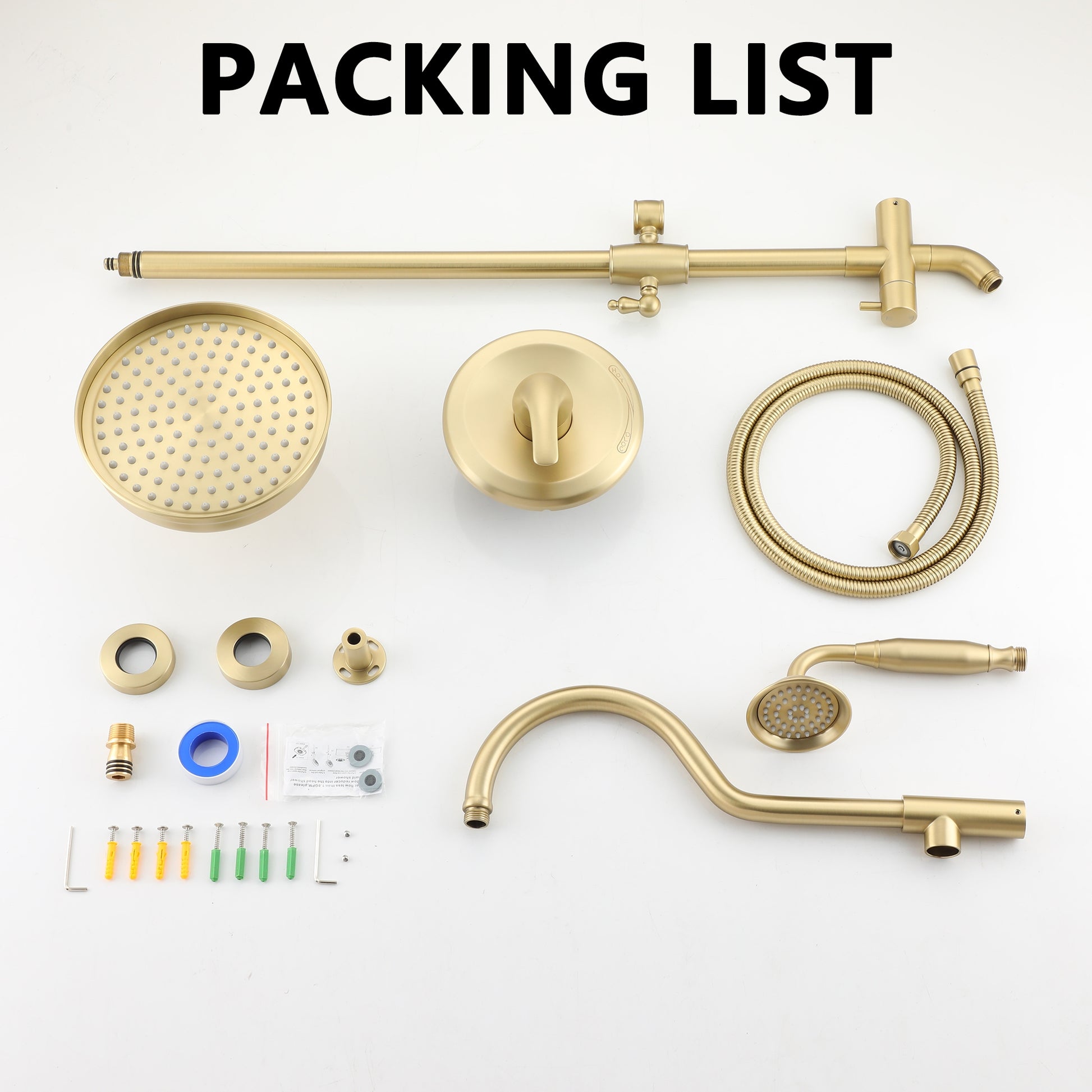 8-inch 2-Function Exposed Pipe Shower System with Shower Valve