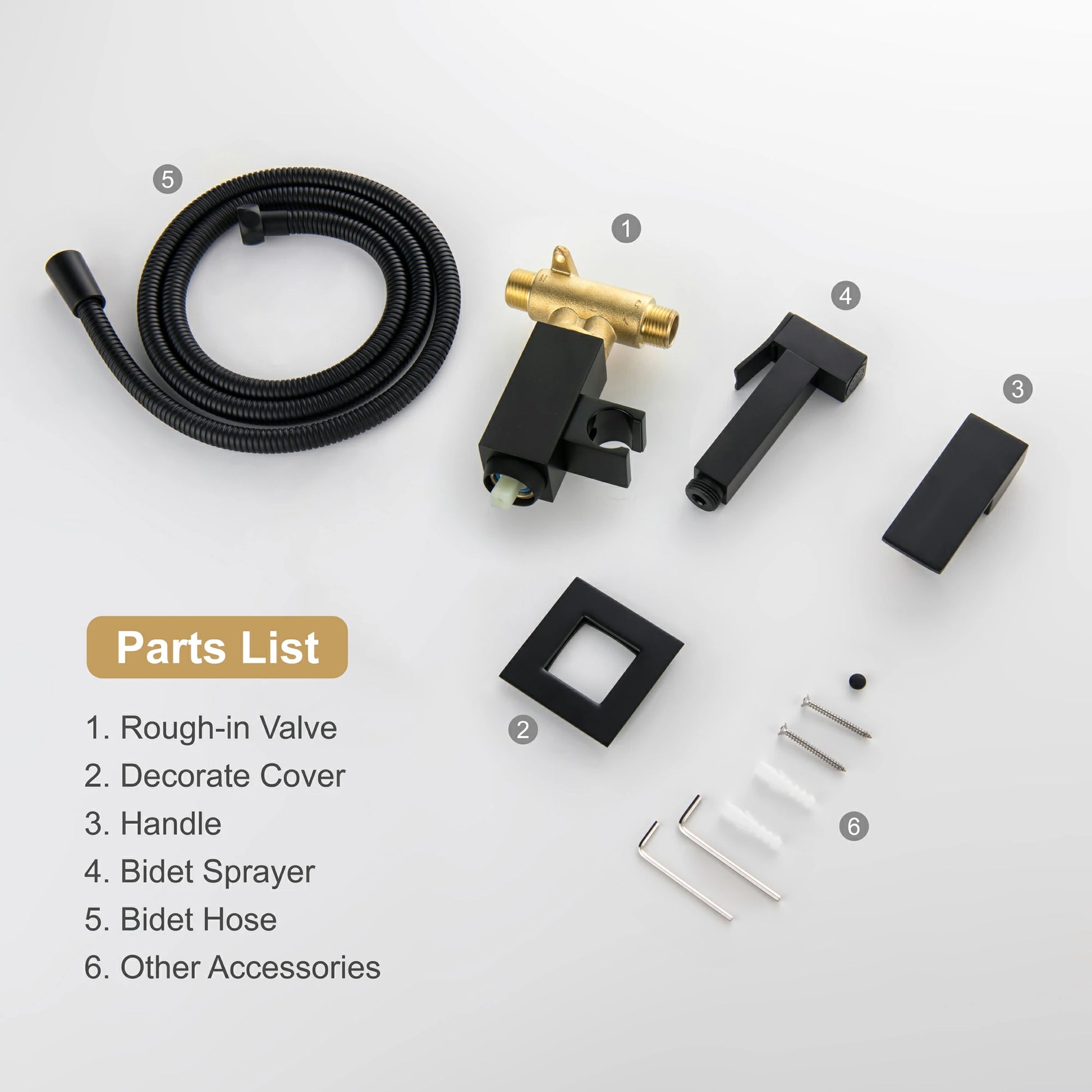 Matte Black Handheld Bidet Sprayer with Solid Brass Rough-In Valve and Adjustable Water Pressure