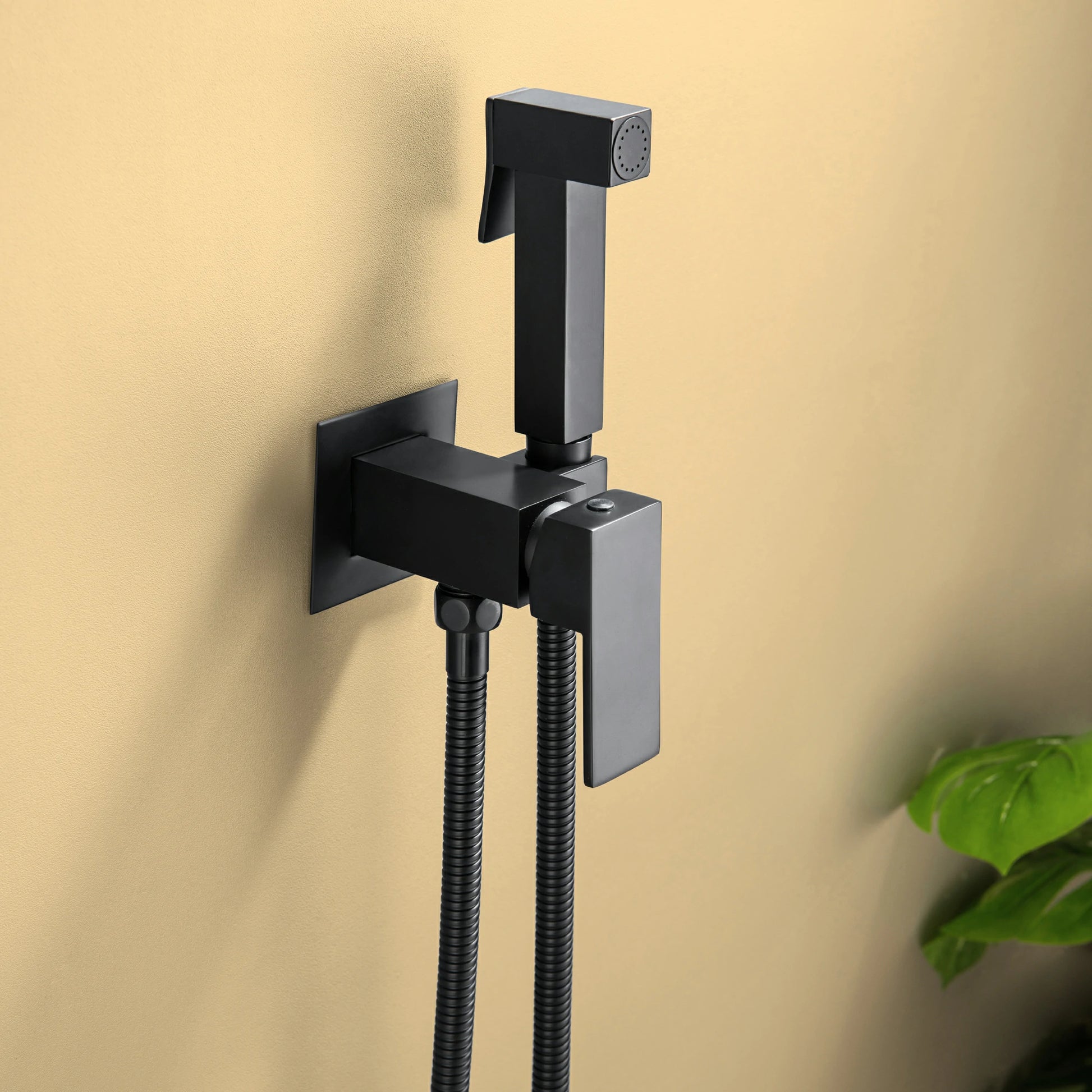 Matte Black Handheld Bidet Sprayer with Solid Brass Rough-In Valve and Adjustable Water Pressure