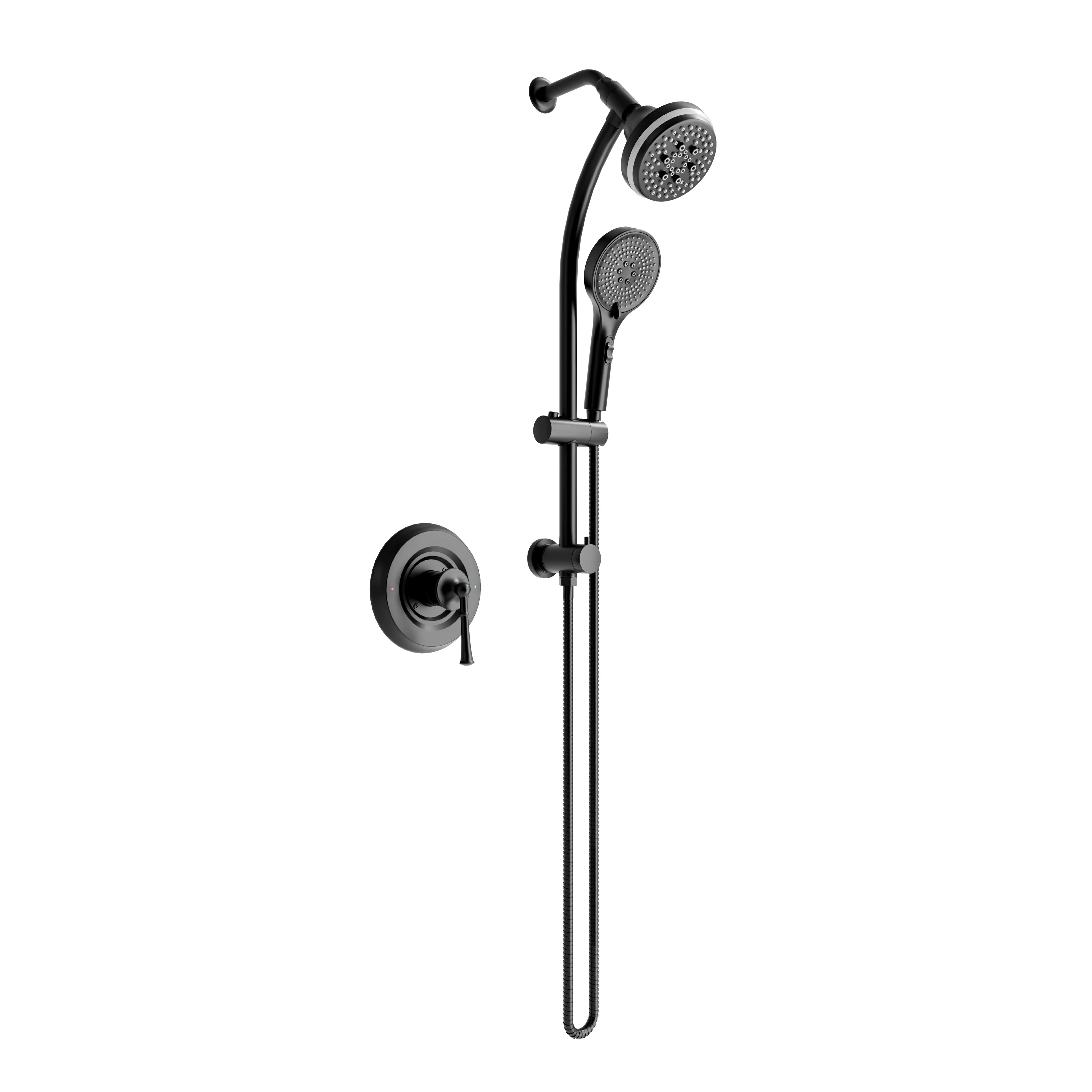 Modern 4 Inch 4 Function Rain Shower Head with Handheld Shower