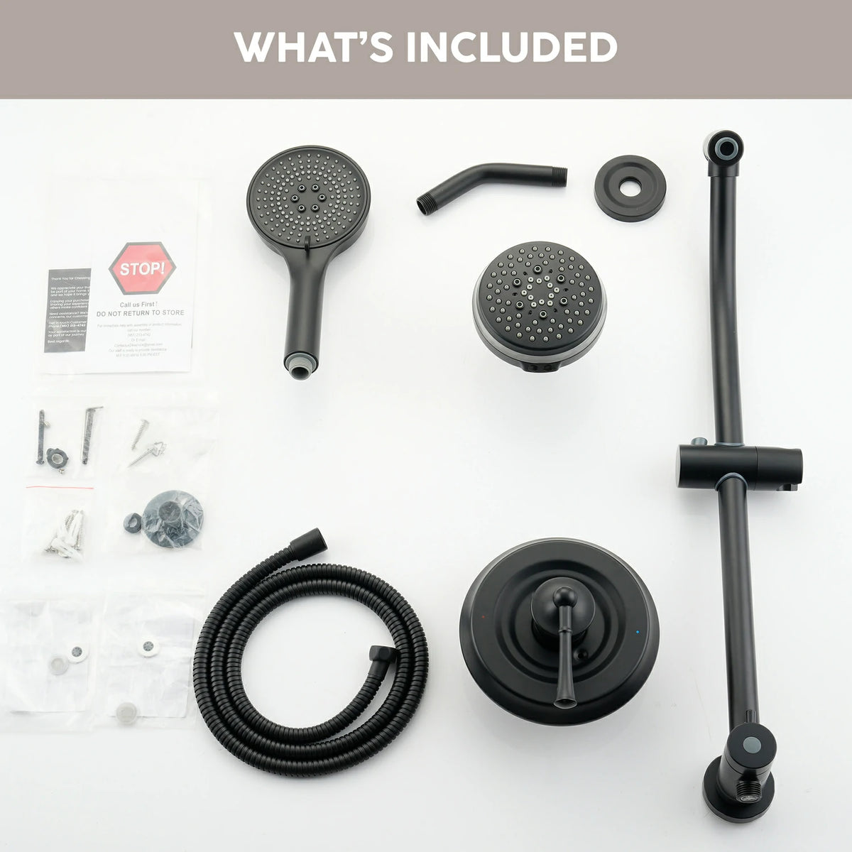 Modern 4 Inch 4 Function Rain Shower Head with Handheld Shower